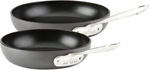 All-Clad набор из 2 сковородок HA1 Hard Anodized Non Stick, 20 и 25 см, индукция, духовка до 260°C, посуда для жарки, премиум, для посудомоечной машины, черный
