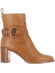 Ботильоны Dianouchette 70 с пряжками Christian Louboutin, коричневый