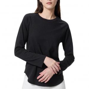 UNIQLO Футболка Women's Black с круглым вырезом Moderate