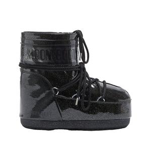 Женские низкие зимние ботинки Moon Boot Icon с блестками, Black