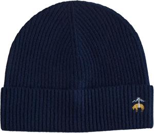Мужская фирменная вязаная шапка Brooks Brothers из мериносовой шерсти, Navy Ribbed