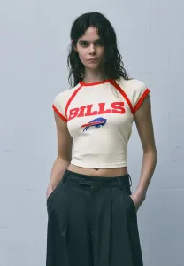 Футболка с графическим принтом bills Pull&Bear, White