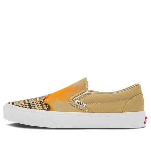 Кроссовки slip-on low tops casual shoe brown yellow Vans, коричневый
