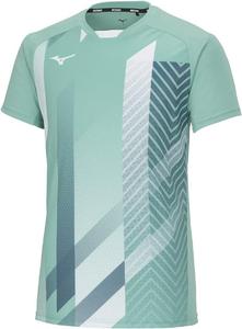 Футболка для тенниса Mizuno 62JAA003, с коротким рукавом, влагоотводящая, быстросохнущая, бирюзовый