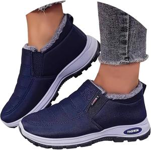 Женские зимние ботинки водонепроницаемые с овчиной утепленные, теплые зимние ботинки, противоскользящие, для активного отдыха на улице, легкие термо-ботинки, мягкие прогулочные ботиночки, слипоны для зимы Generic, 00-Blue