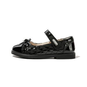 Низкие детские кожаные туфли для детей BELLE, черный