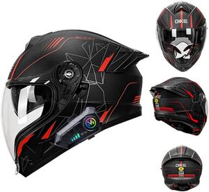 Шлем мотоциклетный YEATLM US03, черный / красный