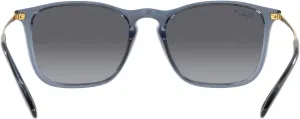 Солнцезащитные очки Ray-Ban унисекс для взрослых Rb4187f Chris Low Bridge Fit Square, Transparent Blue/Grey Gradient Polarized