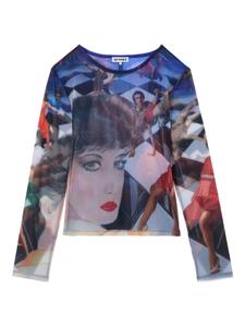 Прозрачный топ с принтом Брижит Sunnei, синий