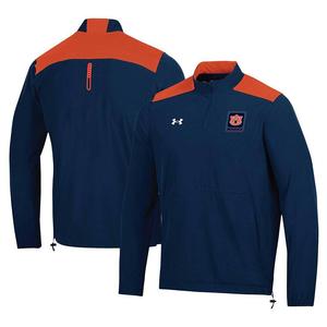 Мужской топ Under Armour Navy Auburn Tigers 2023 Motivate с полумолнией до половины, цвет Aub Navy