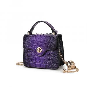 Роскошная мини-сумка с тиснением под крокодила и цепочным ремешком от Mia K MKF Collection By Mia K., фиолетовый