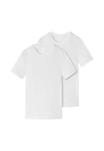 Комплект нижнего белья/рубашки с короткими рукавами, 2 шт. для мальчиков-подростков, органический хлопок 95/5 SCHIESSER, белый