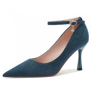 Лодочки на шпильке женские Lanza, голубые, каблук 7.5 см