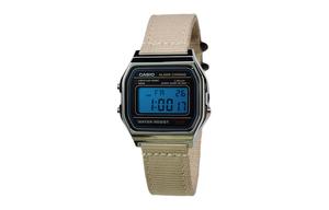CASIO Мужские часы Retrofit Series с кварцевым механизмом и нейлоновым ремешком, черный циферблат