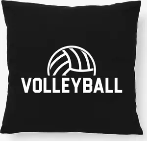 Подушка для волейбола Huuraa с надписью, подарочная, 40x40 см, с наполнителем, черный хлопок, волейбольное украшение Hellweg Druckerei