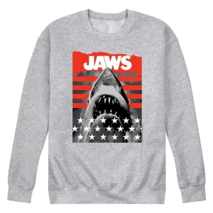 Мужская флисовая толстовка с изображением челюстей, полосками и звездами Licensed Character, серый