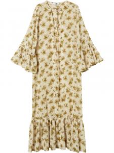 Платье из жоржета с принтом пальм TWINSET, желтый