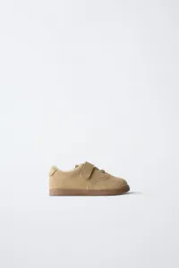 Кожаные кроссовки Zara, песочно-коричневый