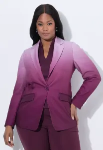 Блейзер с воротником-лацканом и градиентным переходом цвета Ulla Popken, Berry