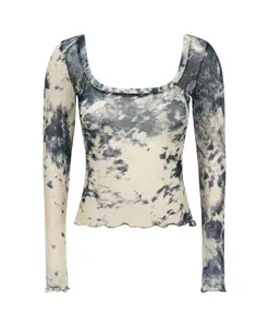 Сетчатый топ с принтом «Аппалуза» Roberto Cavalli, мультиколор