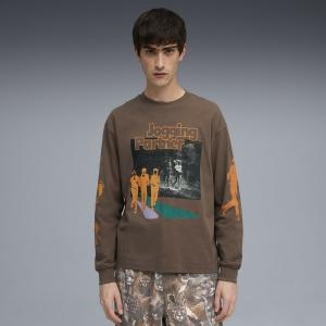 Мужская футболка с длинным рукавом и графическим принтом для занятий бегом.