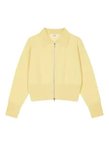 Кардиган на молнии с воротником поло Tomboy, желтый