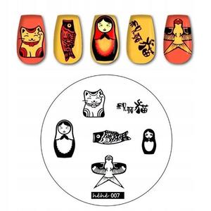 Пластина для штампов для декора ногтей MATRIOSZK CAT, Frezarkowo