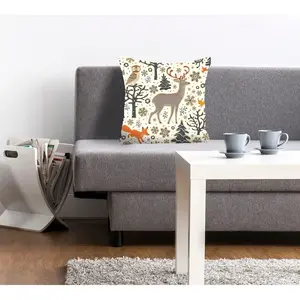 Декоративная подушка queence Fiete с лесом, полным животных Queence, Bunt + bedruckt