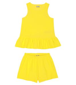 Комплект из топа с рюшами и шорт Il Gufo, Pollen Yellow