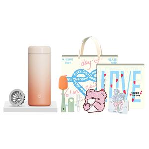 Термостакан Xiaomi, Snow Mountains Sunset оранжевый-Love Box+Shopping Bag+3-in-1 Cup Cleaning Brush+Refined Coasters