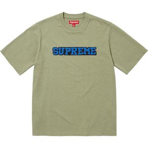 Топ с коротким рукавом и сатиновой аппликацией Supreme, светло-оливковый
