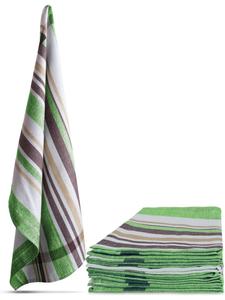 Aspero 10 кухонных полотенец в полоску цвета ириски, зеленого цвета