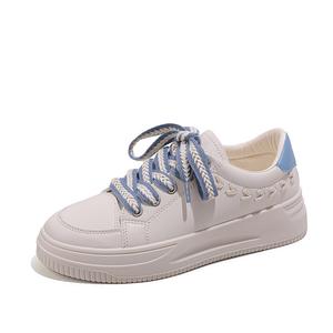 TAFN Износостойкие низкие кроссовки для скейтбординга, женские, бежево-синие