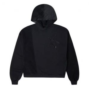 Свитер corduroy splicing solid color sports hoodie black Converse, черный