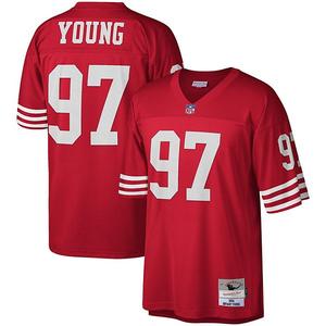 Мужская реплика джерси Bryant Young San Francisco 49ers 1994 legacy scarlet Mitchell & Ness