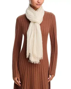 Однотонный шарф с цветочной вышивкой V-образной формы - эксклюзивный Fraas, бежевый