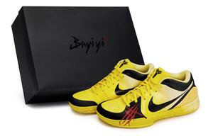 Nike Баскетбольные кроссовки Zoom Kobe 4 унисекс с низким верхом, цвет: черный/желтый/красный