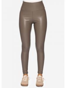 SASSYCLASSY Термолеггинсы из искусственной кожи, бежевого цвета