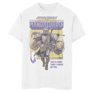 Футболка с портретным рисунком в стиле комиксов для мальчиков 8–20 лет «Звездные войны: мандалорцы» Star Wars, белый