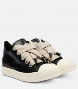 Кроссовки из кожи Jumbolace Rick Owens, Black/Milk/Milk