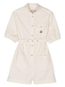 Moncler Enfant ромпер с нашивкой-логотипом, нейтральный цвет