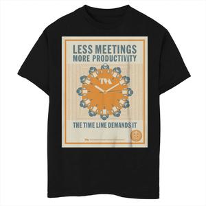 Футболка с плакатом TVA и графикой для мальчиков 8–20 лет, Marvel Loki Меньше встреч, больше продуктивности Licensed Character