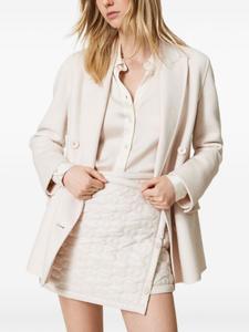 TWINSET стеганая мини-юбка Oval T, нейтральный цвет