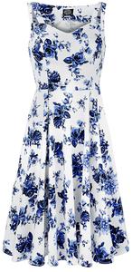 Платье средней длины H&R London Blue Rosaceae Swing Dress, разноцветный