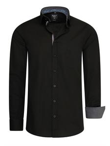 Повседневная/деловая рубашка контрастного дизайна черного цвета Rusty Neal