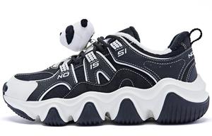 Кроссовки женские толстые низкие черный/цвет слоновой кости Qiaodan