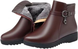 Женские теплые ботинки Niiyyjj Flat Snow, босоножки для мам, нескользящие ботильоны на платформе, большие размеры, Brown Fleece