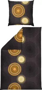 Постельное белье антрацитово-желтый 1x 155x220 см + 1x 80x80 см REDBEST