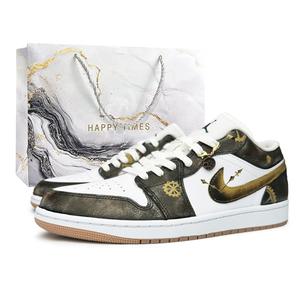 Баскетбольные кроссовки Air 1 Steampunk Low Top Vintage, унисекс, бронзового цвета Jordan, Bronze