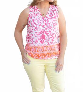 Женский принтованный топ без рукавов в разноцветном исполнении CHARLIE B, мультиколор